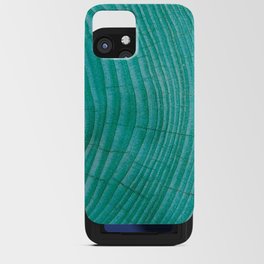 Turquoise wood iPhone Card Case