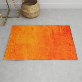 Orange Sunset Textured Acrylic Painting Rug