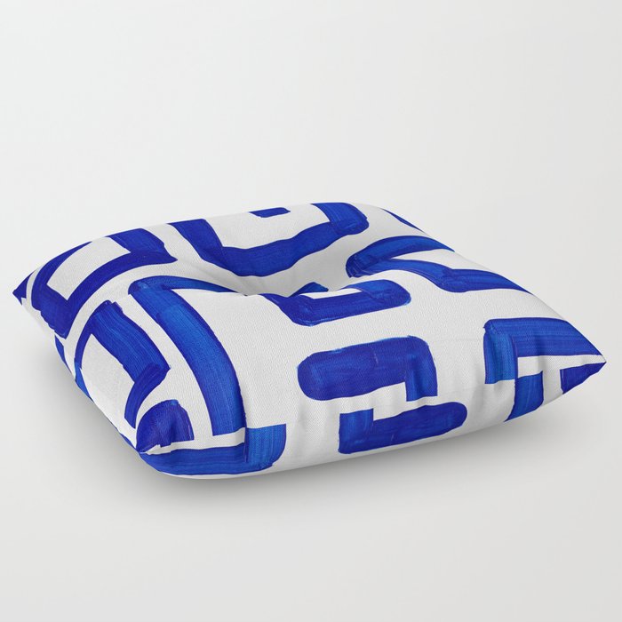 Greek Blue Design Floor Pillow