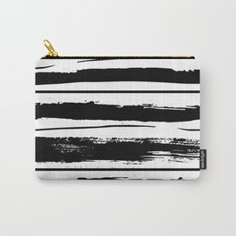 Black On White Paint Stripes  Carry-All Pouch
