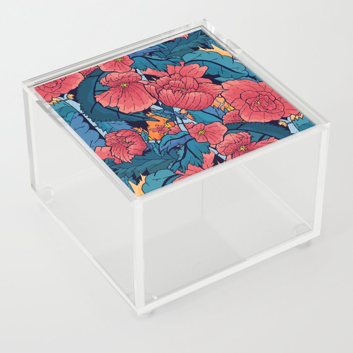 The Red Flowers Acrylic Box