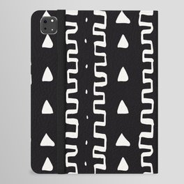 Merit Mud Cloth Black and White Triangle Pattern iPad Folio Case