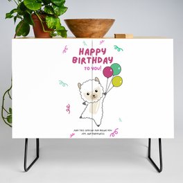 Alpaca Wishes Happy Birthday To You Alpacas Credenza