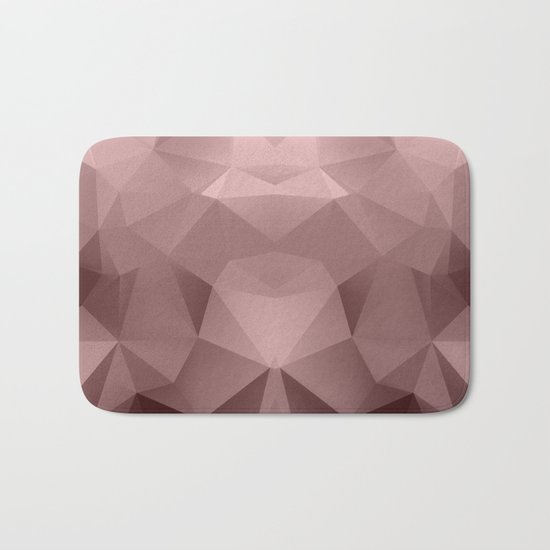 Abstract geometric polygonal pattern in grey and pink tones . Bath Mat