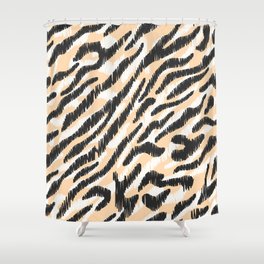 Seamless vintage scribble zebra leopard fur pattern. Stylish wild leopard zebra print. Animal print background Shower Curtain