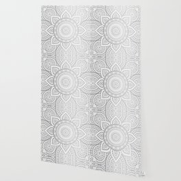 Silver Mandala Pattern Illustration Wallpaper