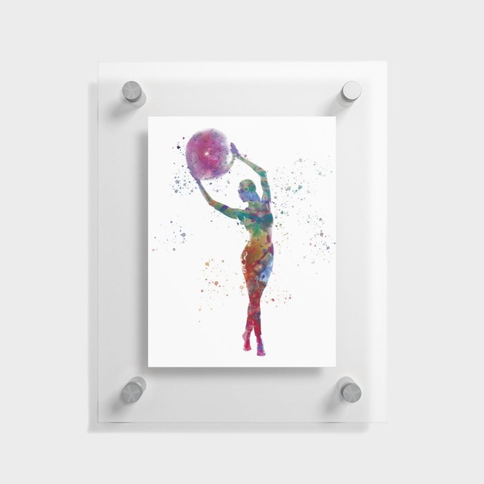 Fitness in watercolor Floating Acrylic Print
