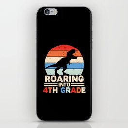 Roaring Into 4th Grade Vintage Dinosaur iPhone Skin
