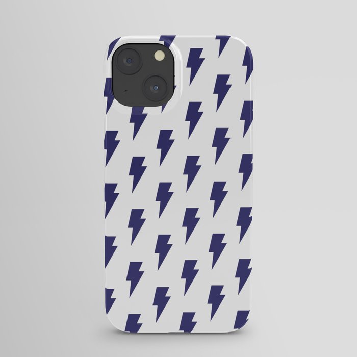 Lightning Bolt pattern - blue navy iPhone Case