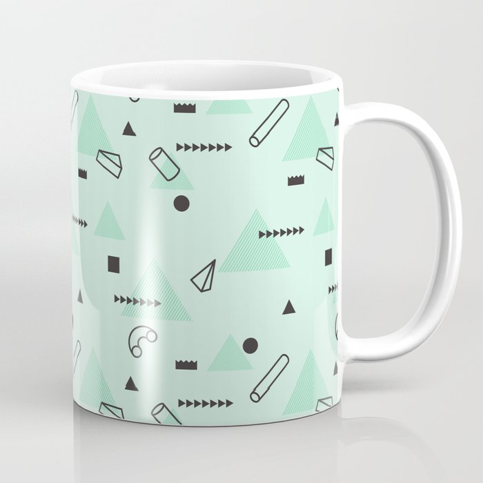 Abstract geometrical teal black 80s memphis pattern Coffee Mug