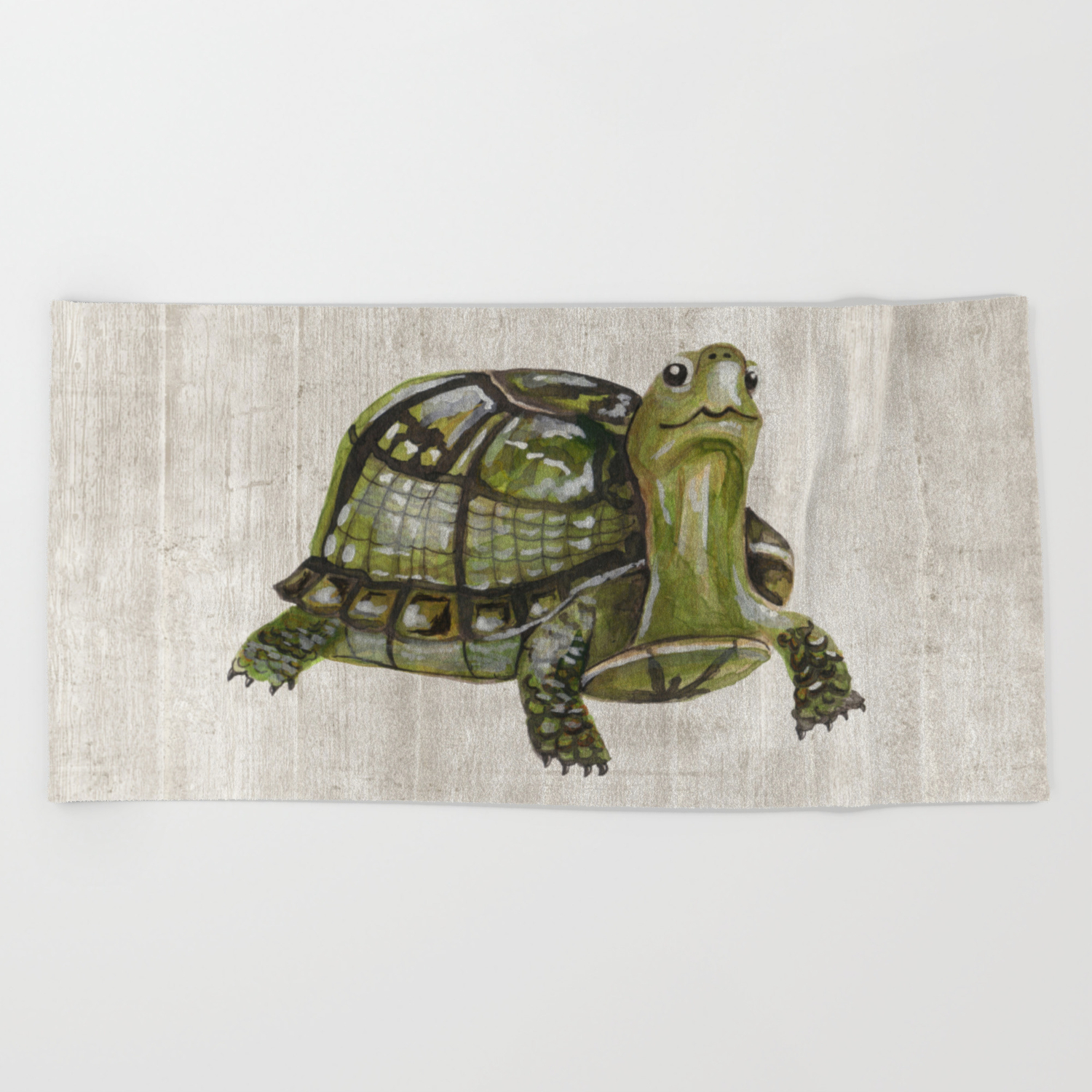 Little Turtle, Forest Animals, Woodland Decor, Woodland Art, Beach Towel by  cateandrainn | Society6