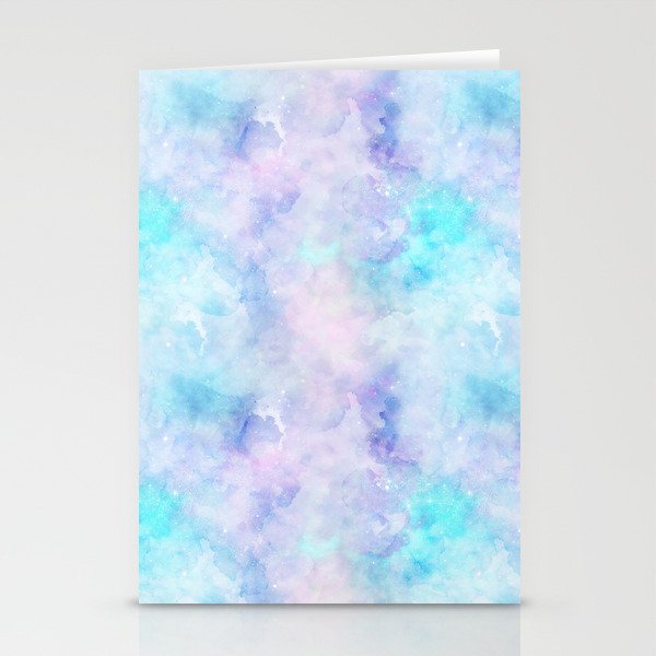 Pink Blue Pastel Nebula Painting Stationery Cards