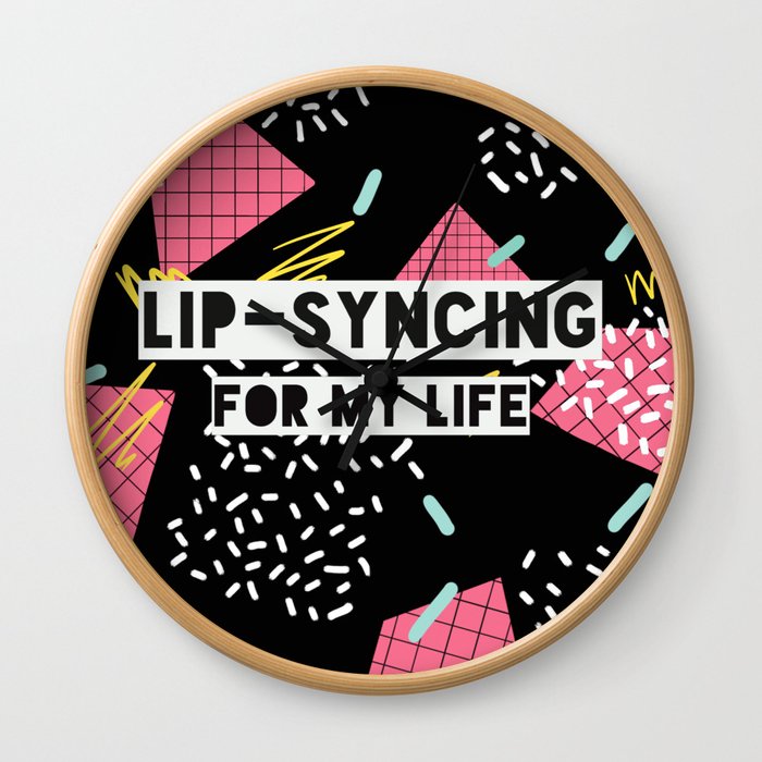 Lipsyncing for my life (Black)  Wall Clock