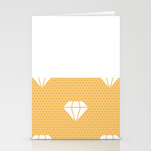 White Diamond Lace Horizontal Split on Orange Stationery Cards