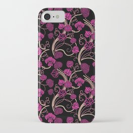 Purple Heart and Floral Shape Pearl Design iPhone Case