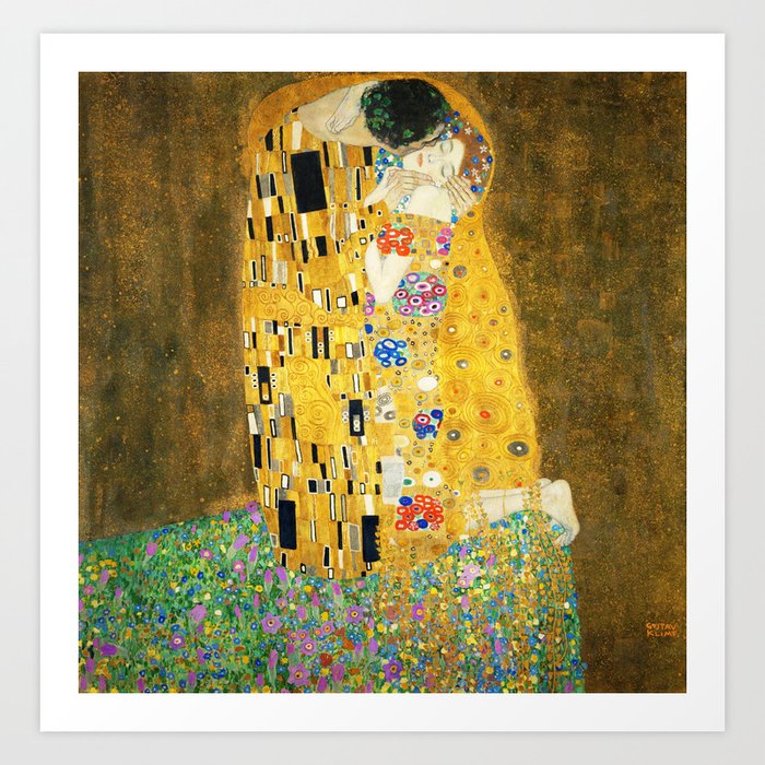 Gustav Klimt The Kiss Kunstdrucke | Gemälde, Muster, Vintage, Gustav-klimt, Klimt-the-kiss, Gold, Art-nouveau, Vintage, Kiss, Pattern
