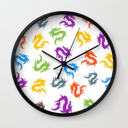 WHIMSICAL COLORFUL CHINESE DRAGON PATTERN Wall Clock