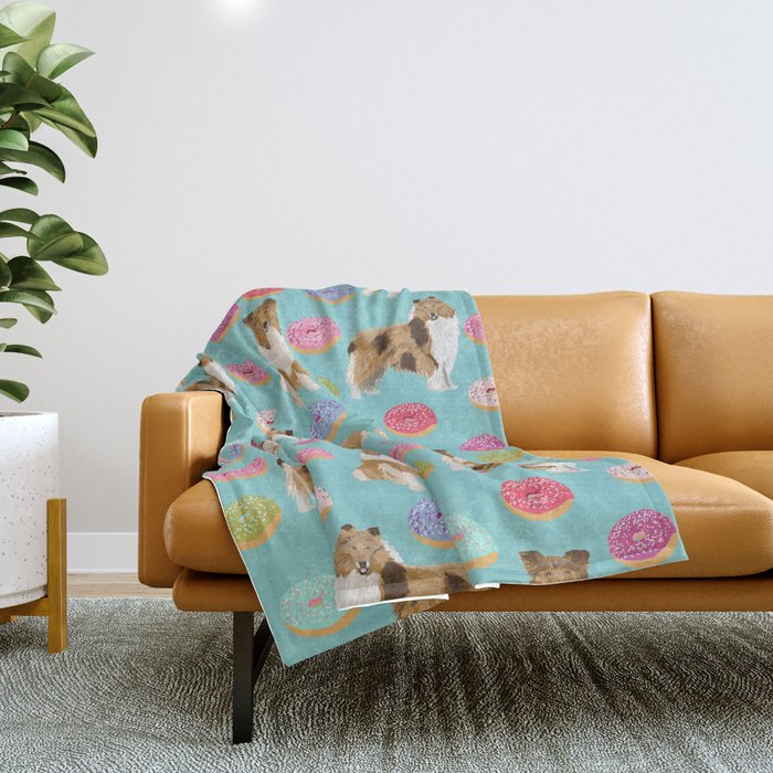 Rough Collie dog breed donut lover pet portrait custom design for