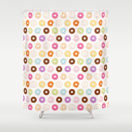 Happy Cute Donuts Pattern Shower Curtain