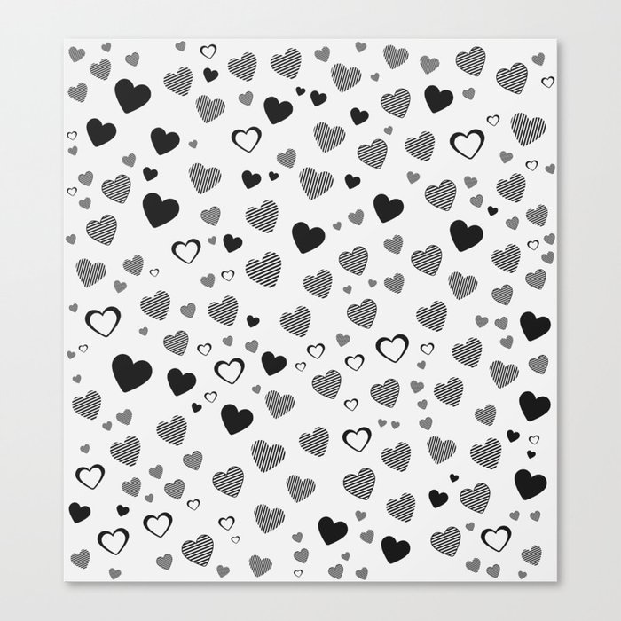 Vintage heart pattern for valentine's day Canvas Print