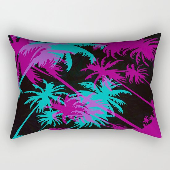California Palm Trees at Night Rectangular Pillow