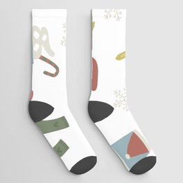 Christmas Pattern Retro Stocking Cup Socks