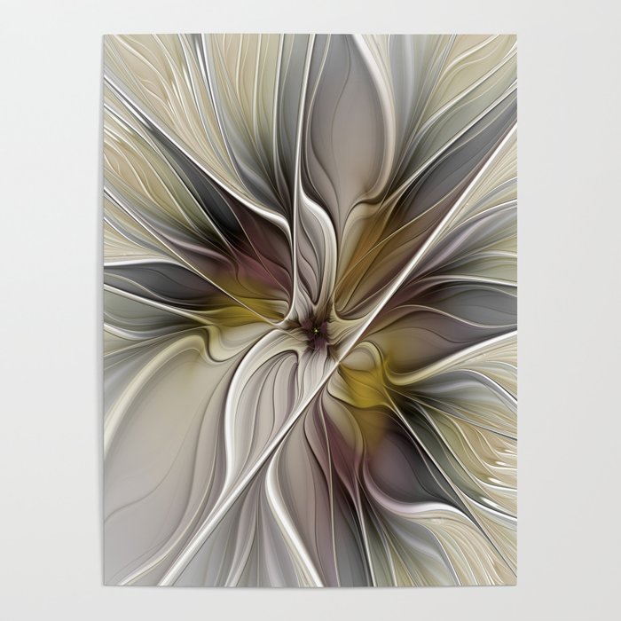 Floral Abstract, Fractal Art Poster