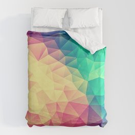 Abstract Polygon Multi Color Cubizm Painting (low poly lgbt) Bettbezug