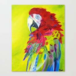 Fiery Feathers Scarlet Macaw Canvas Print