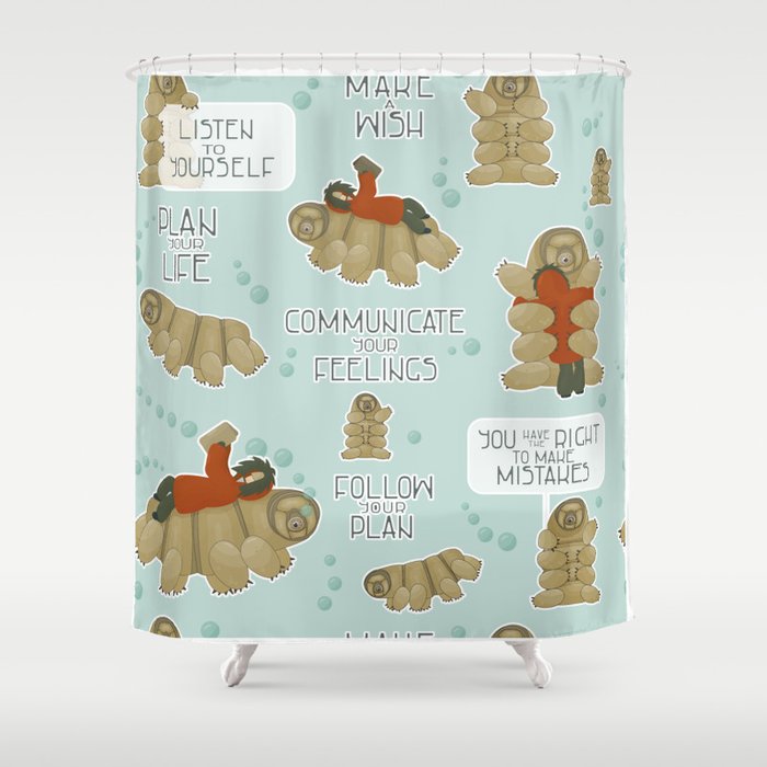 Tardigrade and his thoughts Shower Curtain