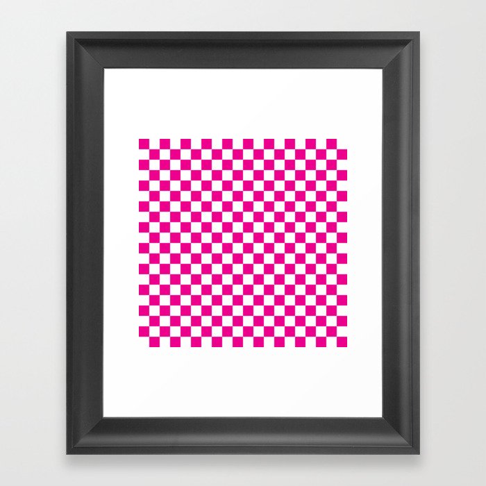 Pink Checkerboard Pattern Framed Art Print