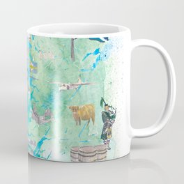 Hebrides Islands Illustrated Travel Map with Touristic Highlights Coffee Mug
