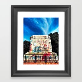 Stonewall Jackson Monument after BLM Protests and Statue was Removed Richmond Virginia Framed Art Print