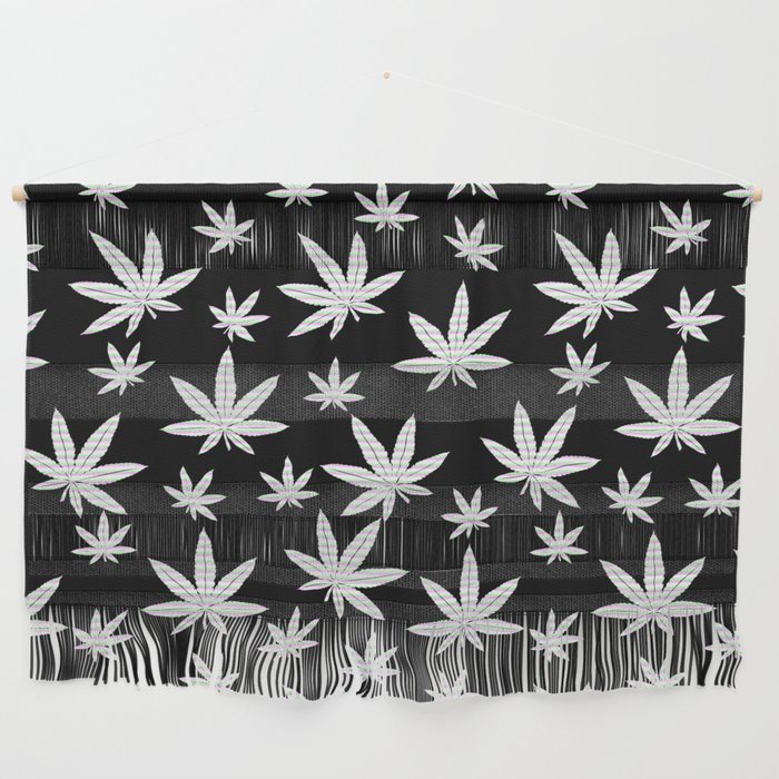 Black & White Weed Marijuana Cannabis Lovers Smokers  Wall Hanging