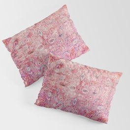 N45 - Pink Vintage Traditional Moroccan Boho & Farmhouse Style Artwork. Pillow Sham