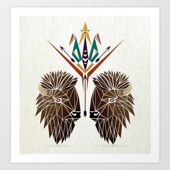 bison love Art Print