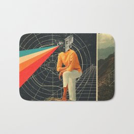 You Can make it Right Bath Mat | Video, Orange, Multicolor, Red, Lines, Digitalcollage, Science, Curated, Vintage, Camera 