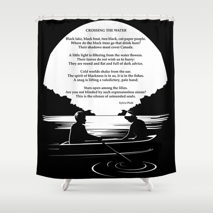 Crossing the Water (poem) by Sylvia Plath Shower Curtain