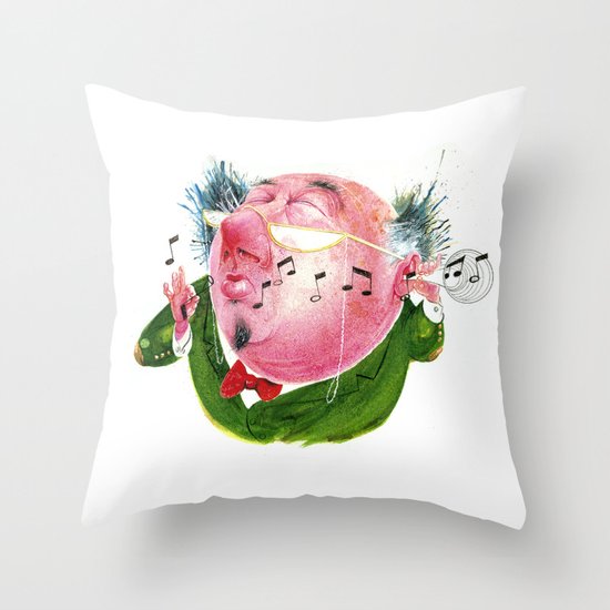 The Music Critic Throw Pillow