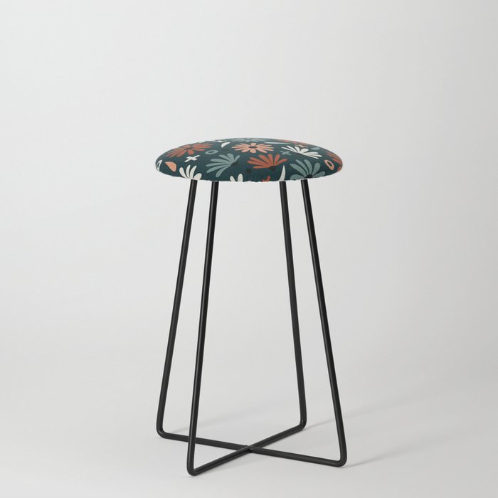 Daisies – Teal & Mint Counter Stool