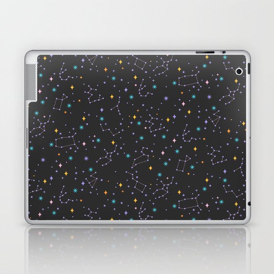 Colorful Night Sky on Black Laptop & iPad Skin
