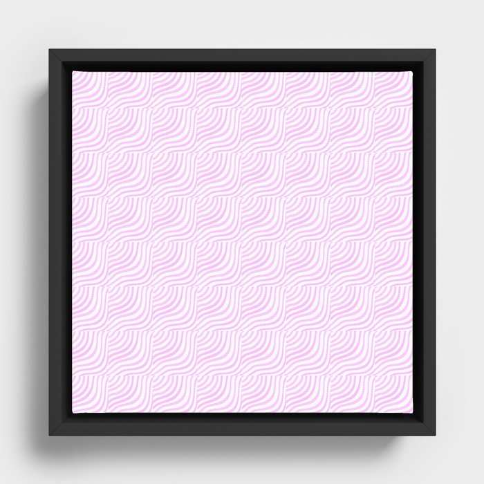 Pastel Pink Stripes Shells Framed Canvas