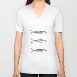 Mackerel V Neck T Shirt