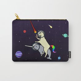 Llamacorn Riding Narwhal In Space Carry-All Pouch