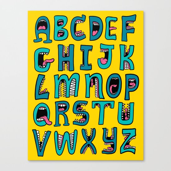 Loud Mouth Alphabet Canvas Print