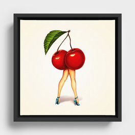 Cherry Girl Framed Canvas