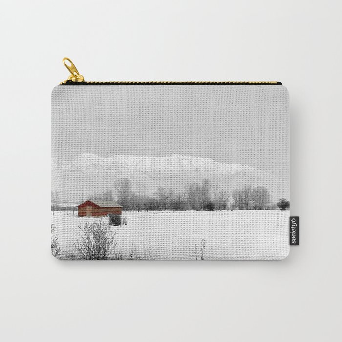 Mt Timpanogos with Red Barn Carry-All Pouch