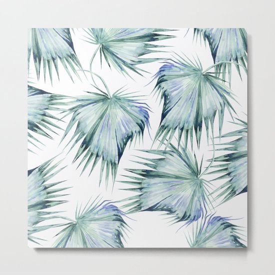 Floating Palm Leaves Metal Print