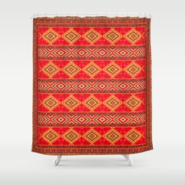 Moroccan Mosaic: Orange Elegance in Traditional Berber Style Shower Curtain