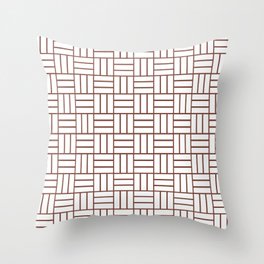 Basketweave (Brown & White Pattern) Throw Pillow